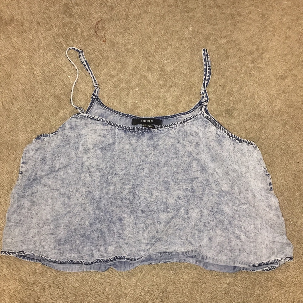 Forever 21 cropped jean tank